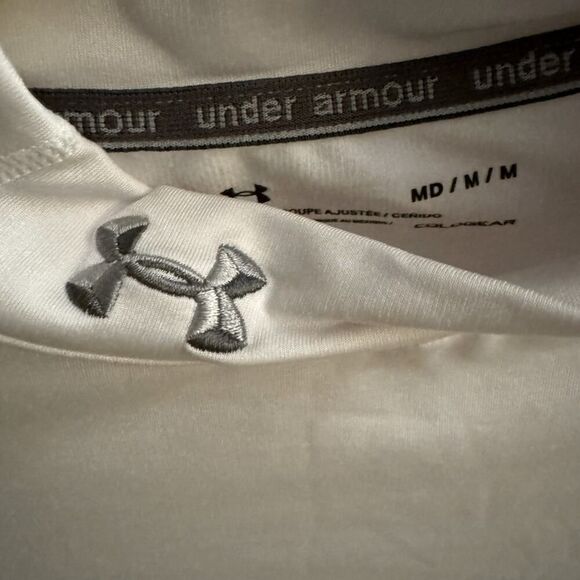 Under Armour Cold Gear Mock Neck long sleeve base layer white M - Picture 5 of 13